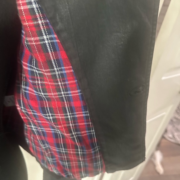 Black Moto Jacket with Asymmetrical Zipper - Picture 2 of 5